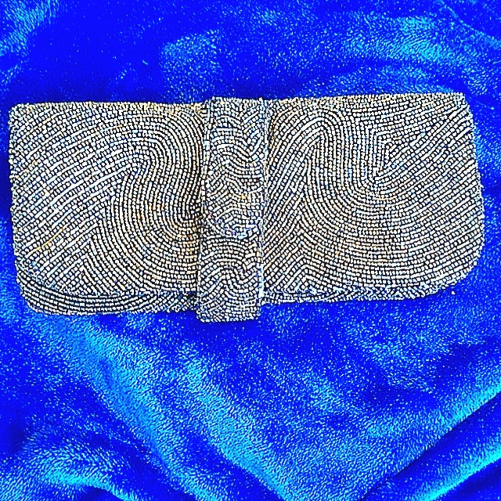Moyna brown and copper metallic purse